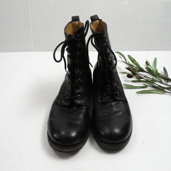 FRYE Sutton Engineer Black Lace up Boots 11 - Picture 5 of 11